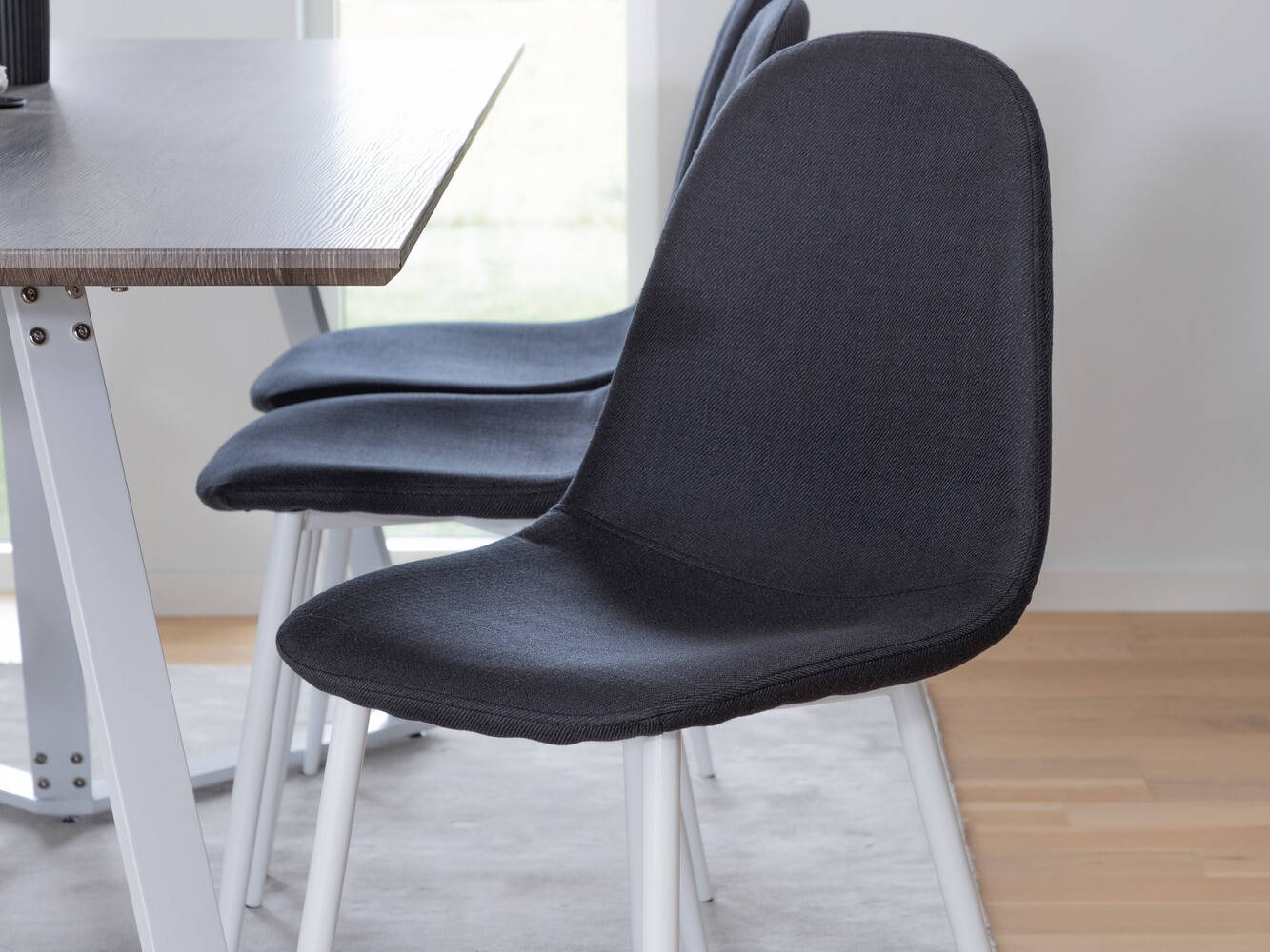 Conjunto de mesas y sillas para comedor Dallas 1804 (Blanco + Negro)