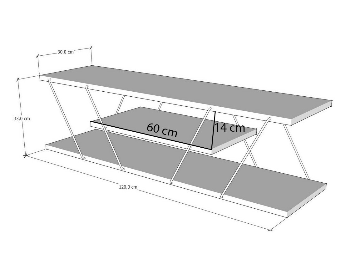 Mueble TV Kailua 365 (Antracita + Negro)