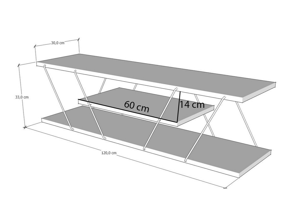 Mueble TV Kailua 365 (Blanco + Negro)