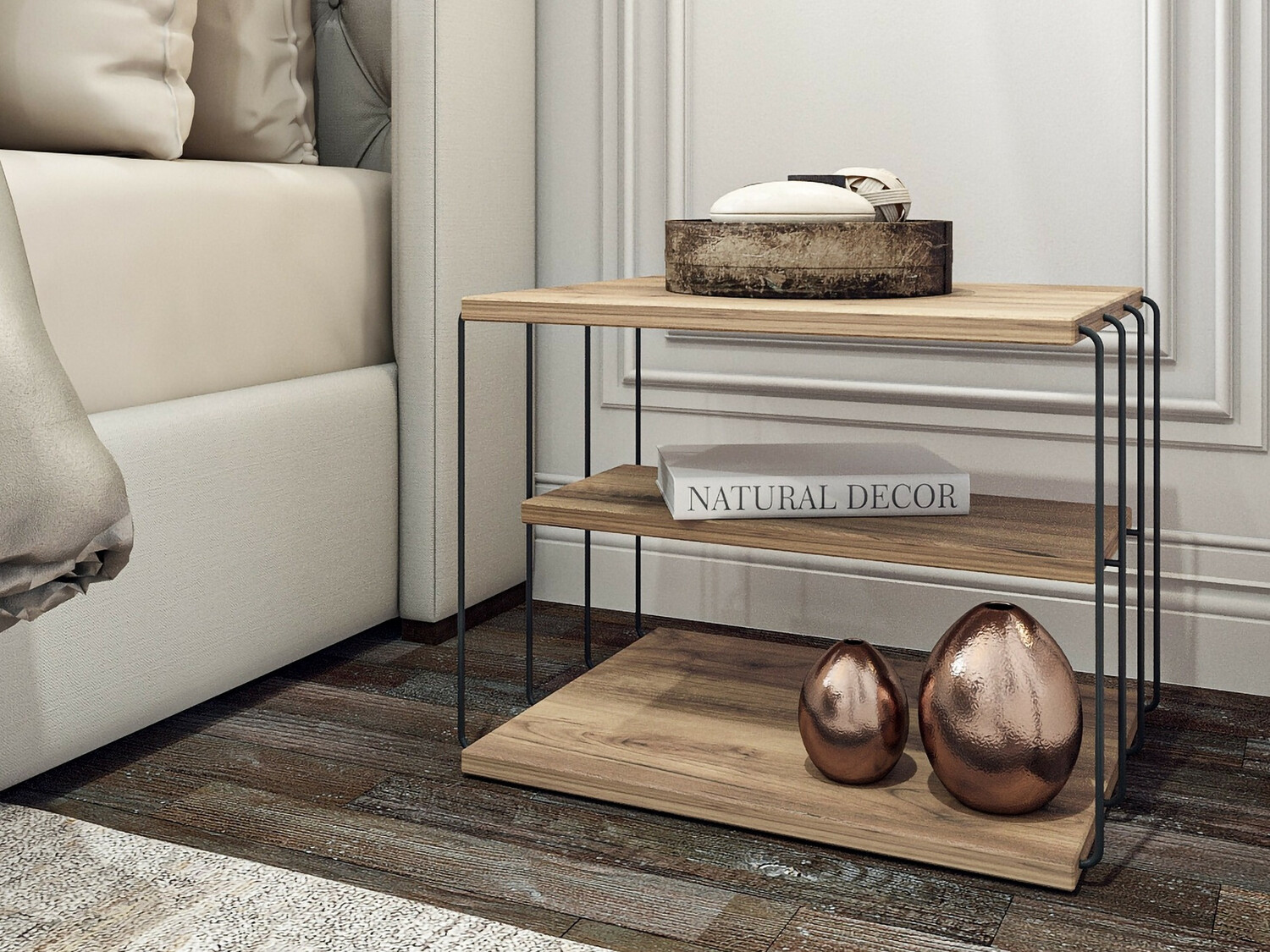 Mesa auxiliar Kailua 381 (Negro + Pino)