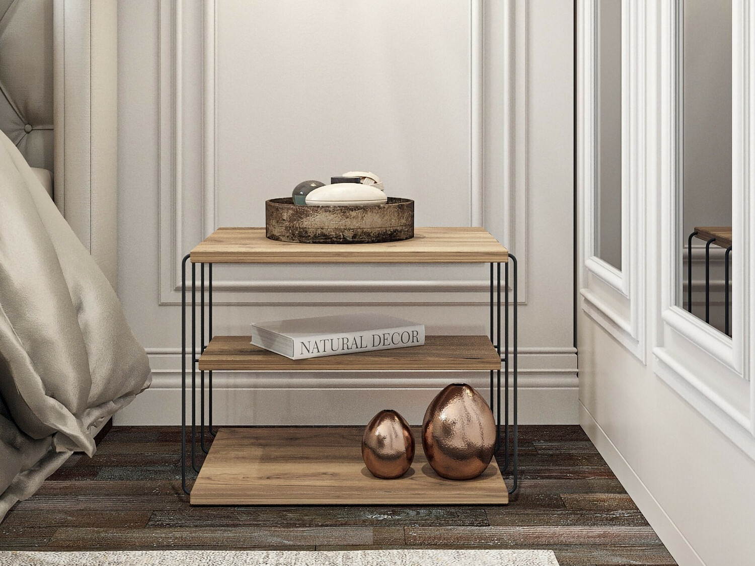 Mesa auxiliar Kailua 381 (Negro + Pino)