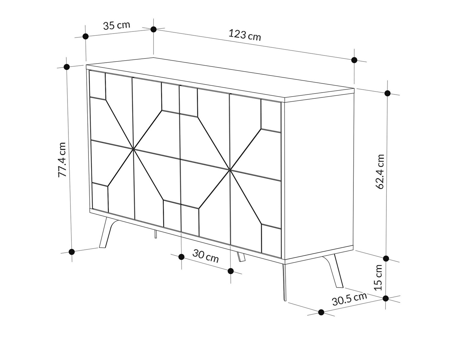 Aparador Kailua 416 (Mármol negro)