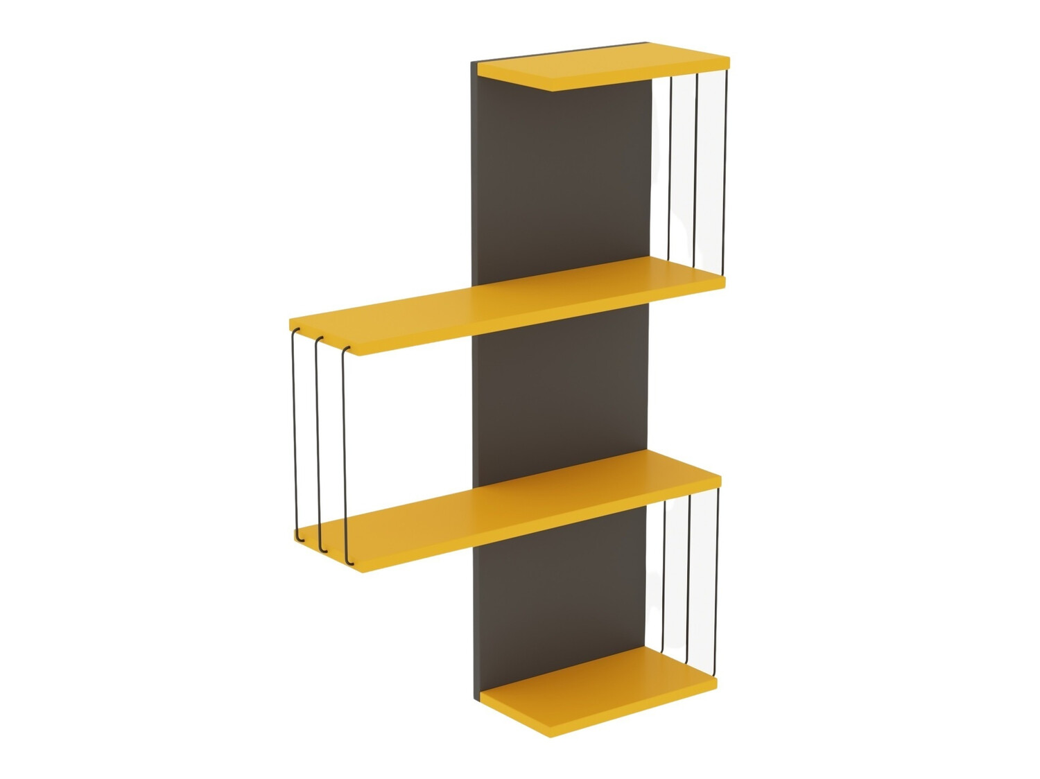 Estantería de pared Kailua 406 (Amarillo + Antracita)
