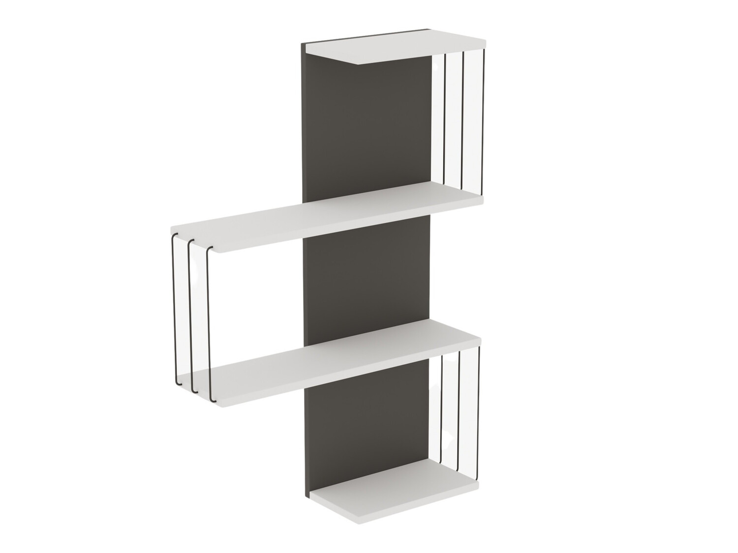 Estantería de pared Kailua 406 (Blanco + Antracita)