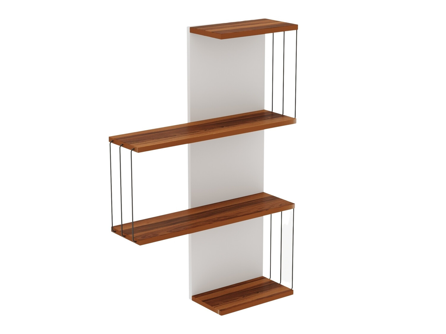 Estantería de pared Kailua 406 (Marrón + Blanco)