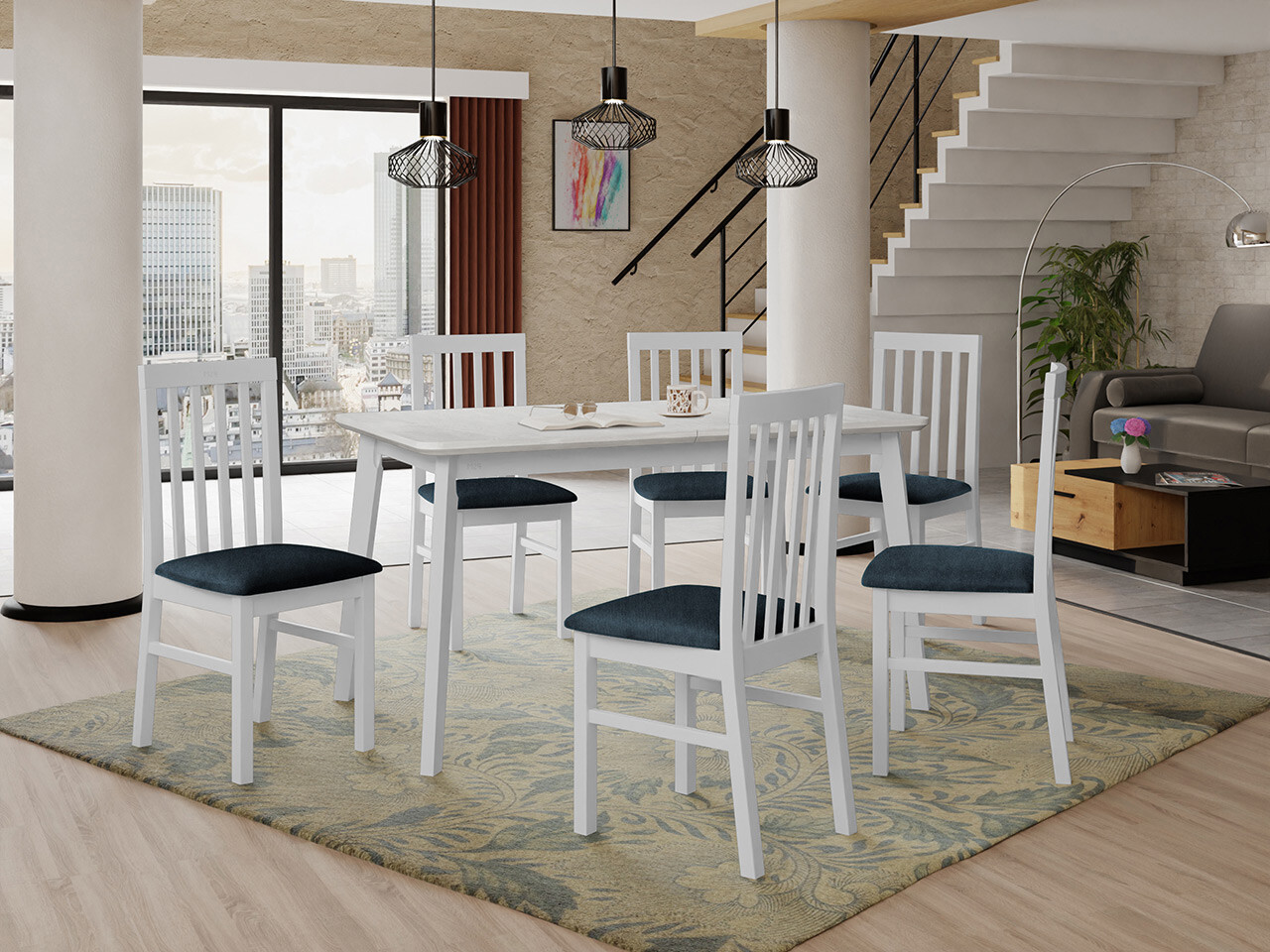 Conjunto de comedor Victorville 267 (Blanco)