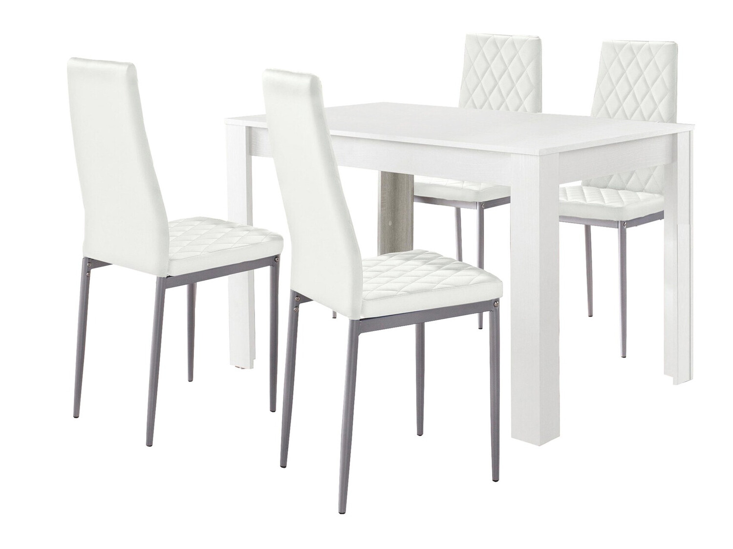 Conjunto de mesas y sillas para comedor Denton 445 (Blanco)