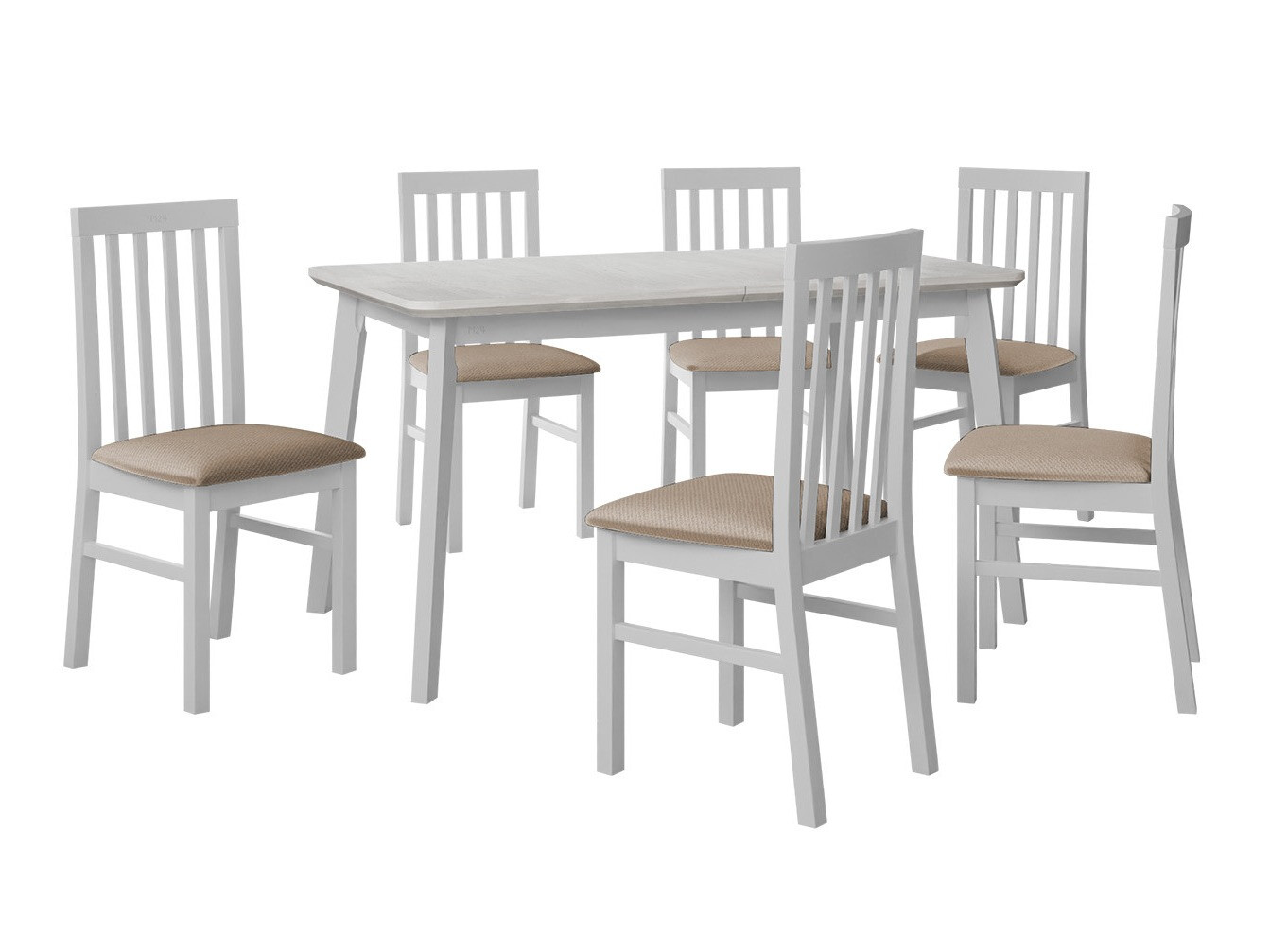 Conjunto de mesas y sillas para comedor Victorville 267 (Blanco)