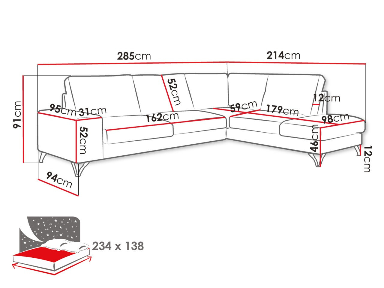 Sofá rinconero ComfiDream 112 (Look 08)