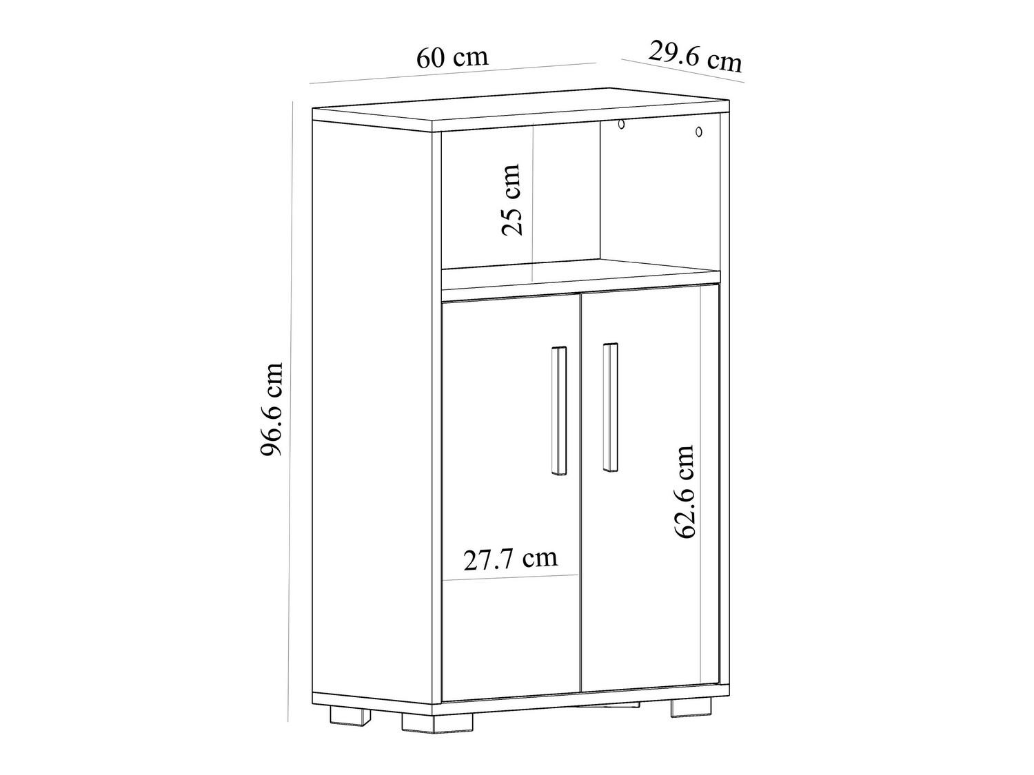 Armario de baño de pie Kailua 461 (Blanco + Roble)