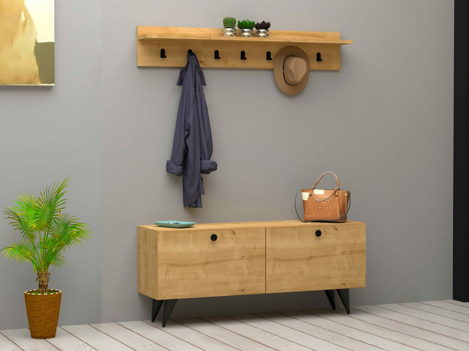 Conjunto para recibidor Kailua 521 (Roble)