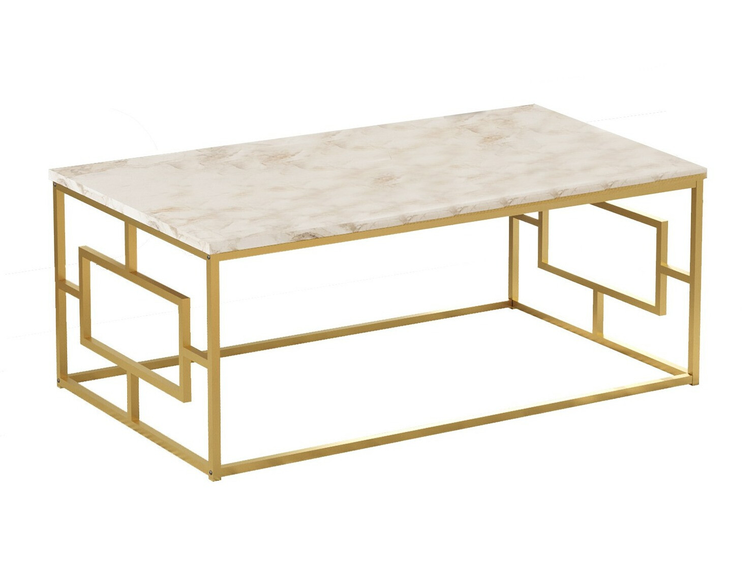 Mesa de centro Kailua 1258 (Dorado + Mármol blanco)