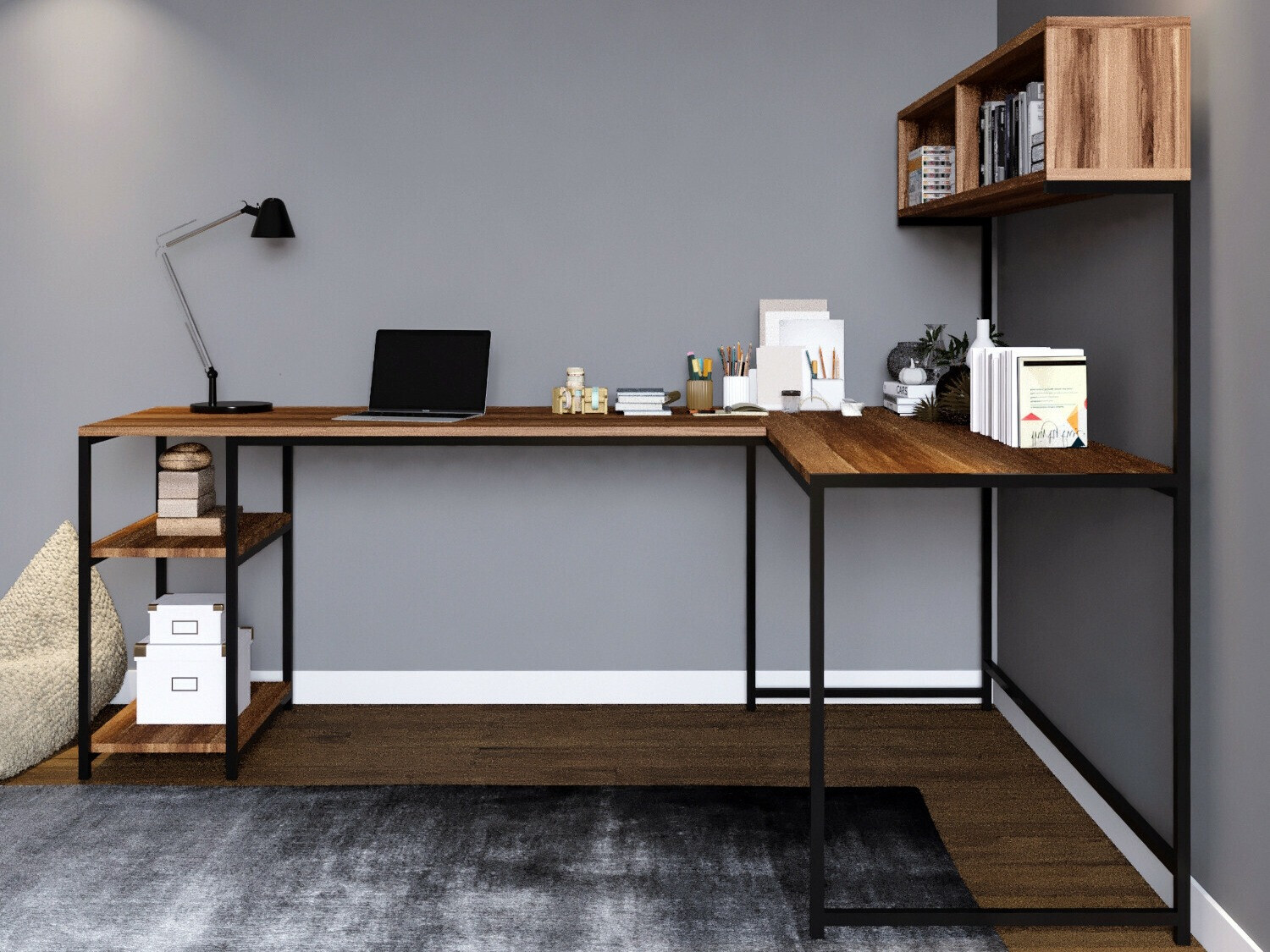 Mesa de ordenador esquinera Kailua 445