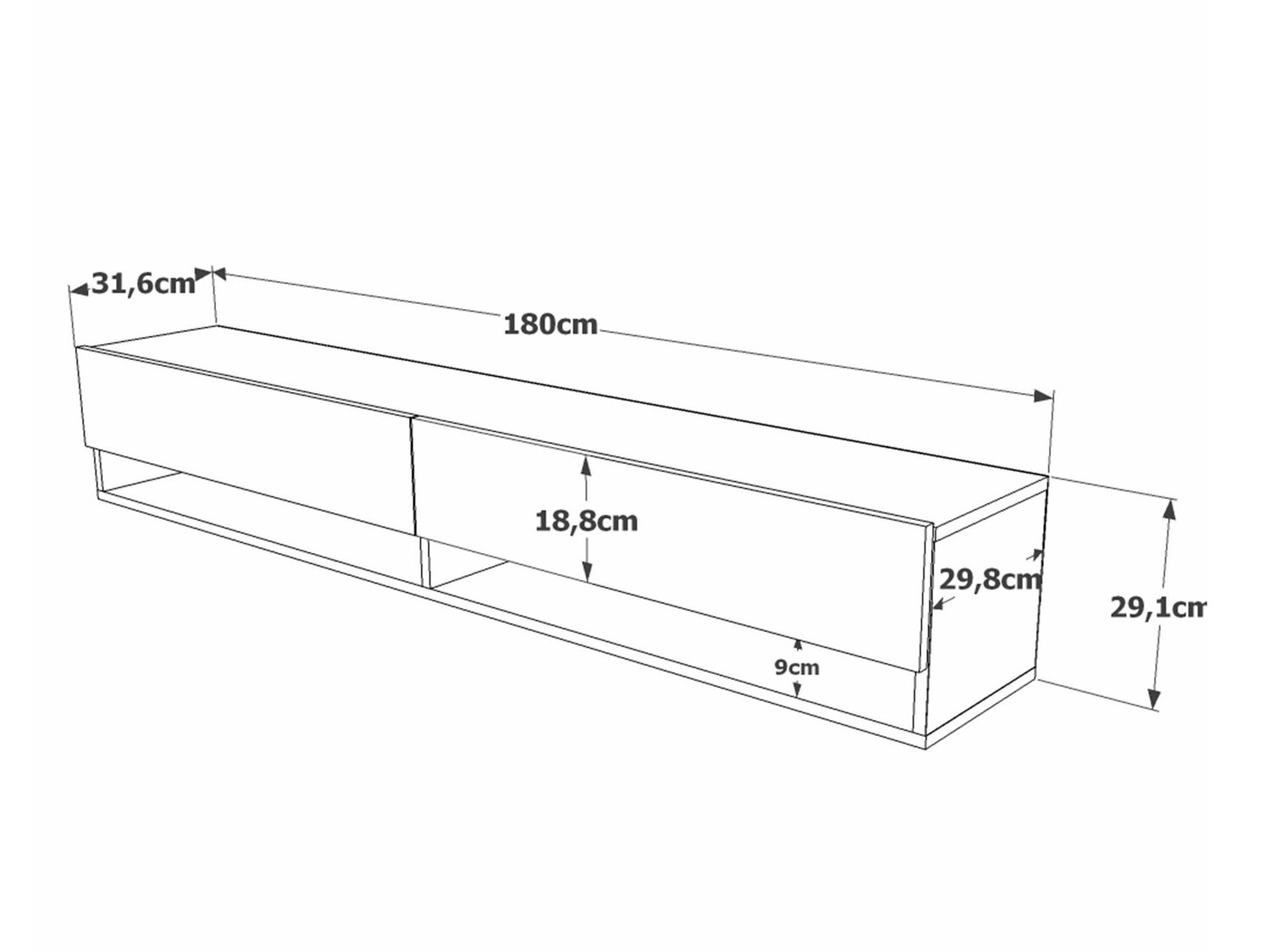Mueble TV Kailua 458 (Antracita + Pino)
