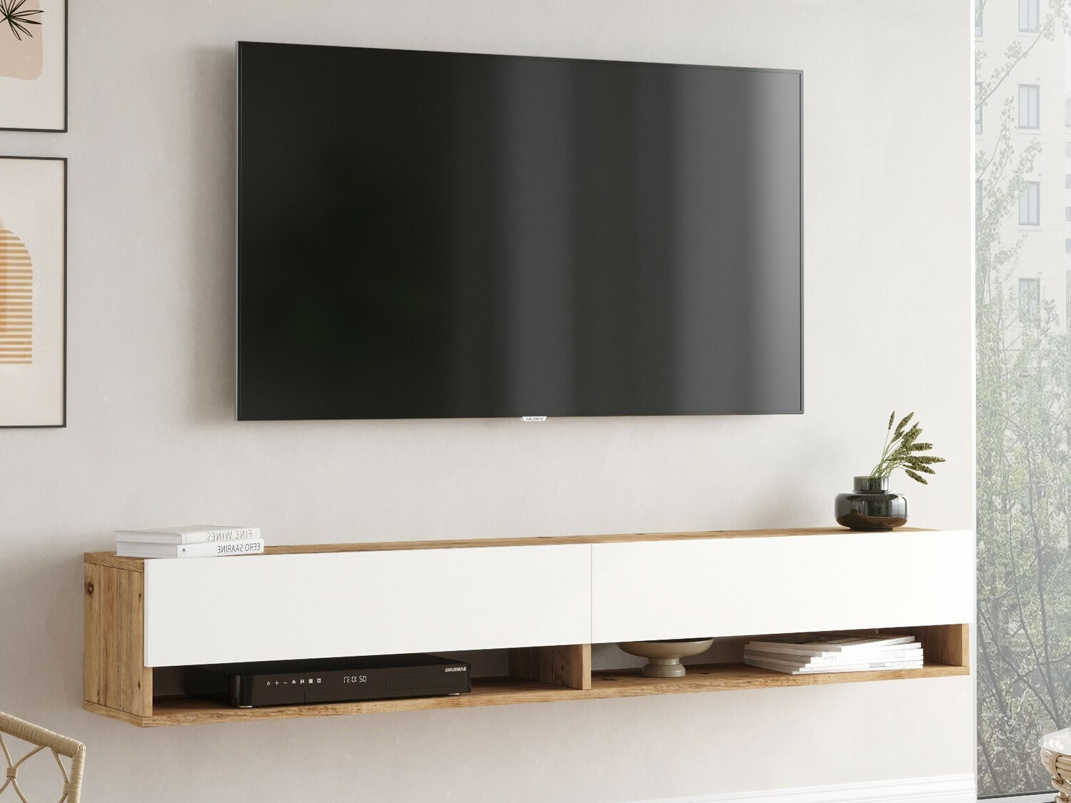 Mueble TV Kailua 458 (Blanco + Pino)