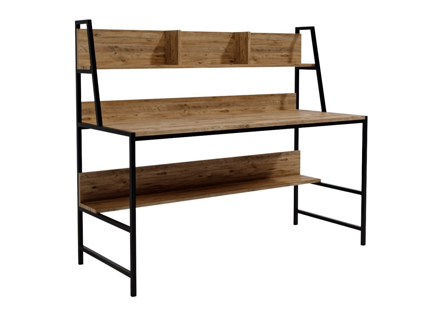 Mesa de oficina Kailua 472 (Negro + Roble)