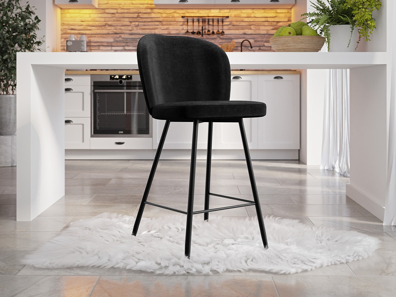 Silla de barra Jackson 101 (Negro + Magic Velvet 2219)