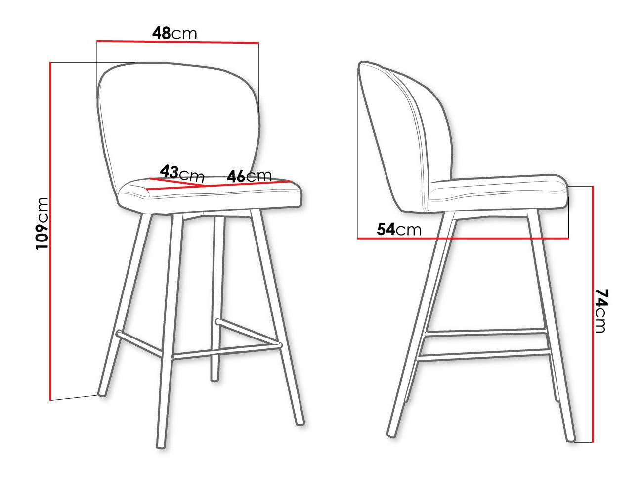 Silla de barra Jackson 101 (Negro + Magic Velvet 2219)