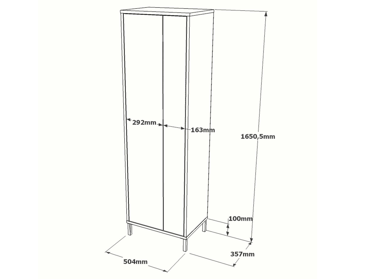 Armario de pie para baño Kailua 2071 (Blanco + Nuez)