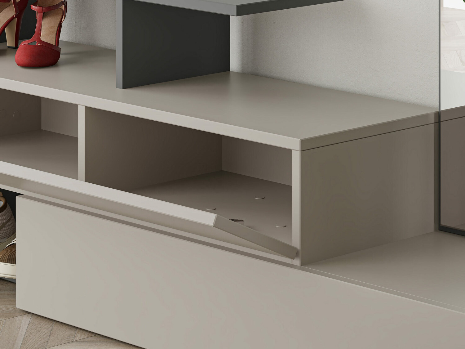 Conjunto de recibidor Kailua 502 (Antracita + Crema)