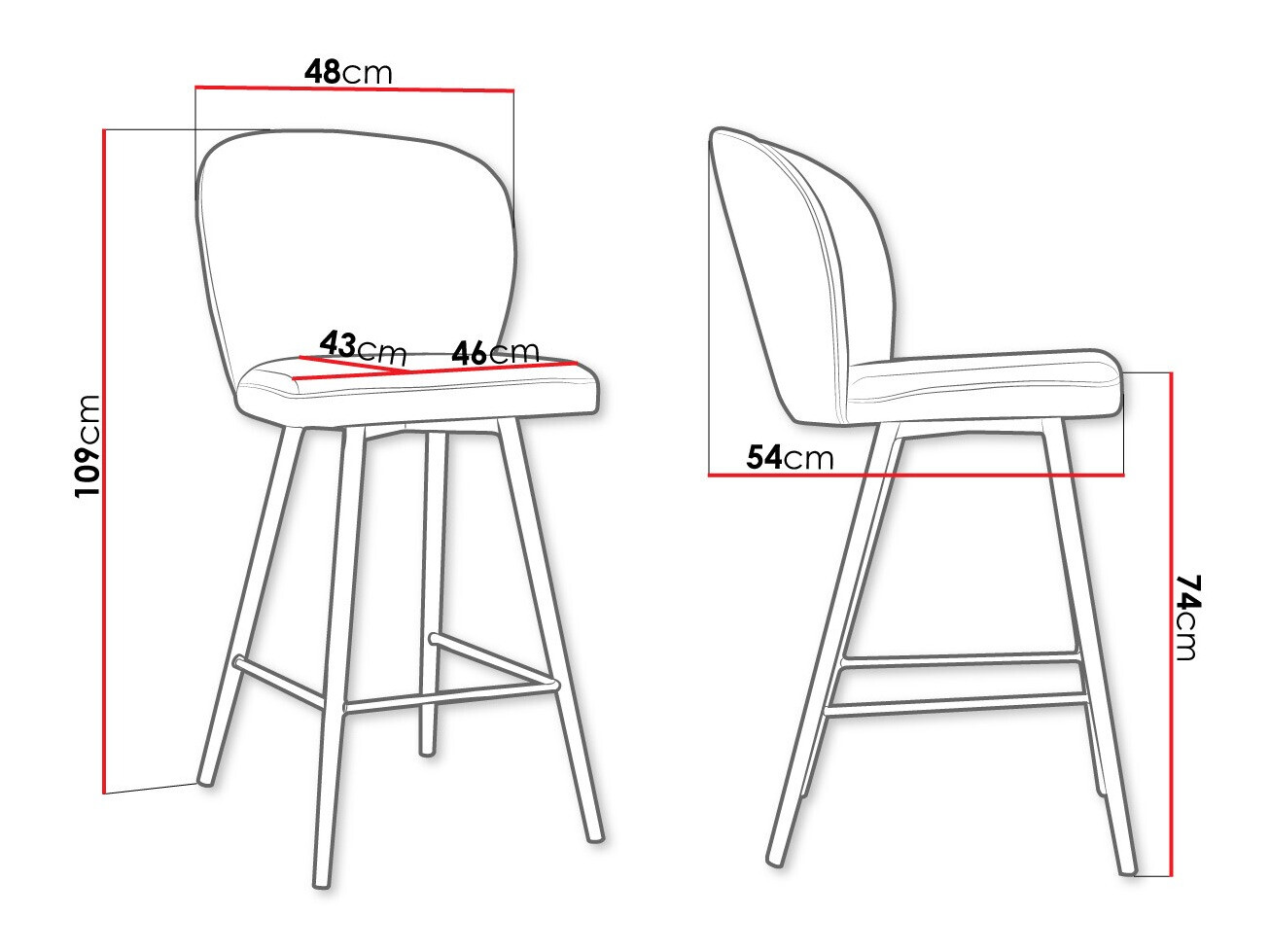 Silla de barra Jackson 101 (Negro + Magic Velvet 2216)