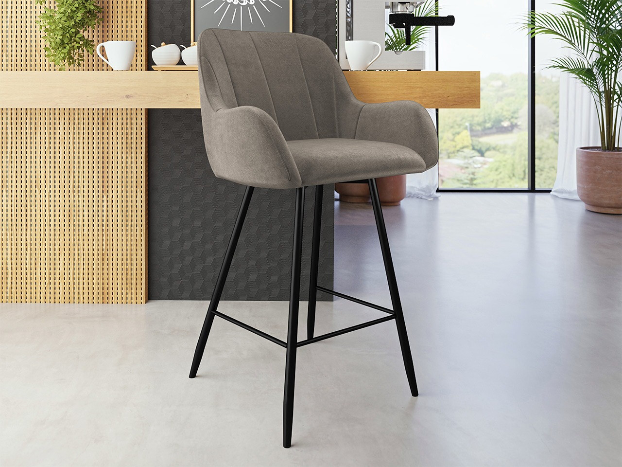 Silla de barra Jackson 102 (Negro + Magic Velvet 2209)