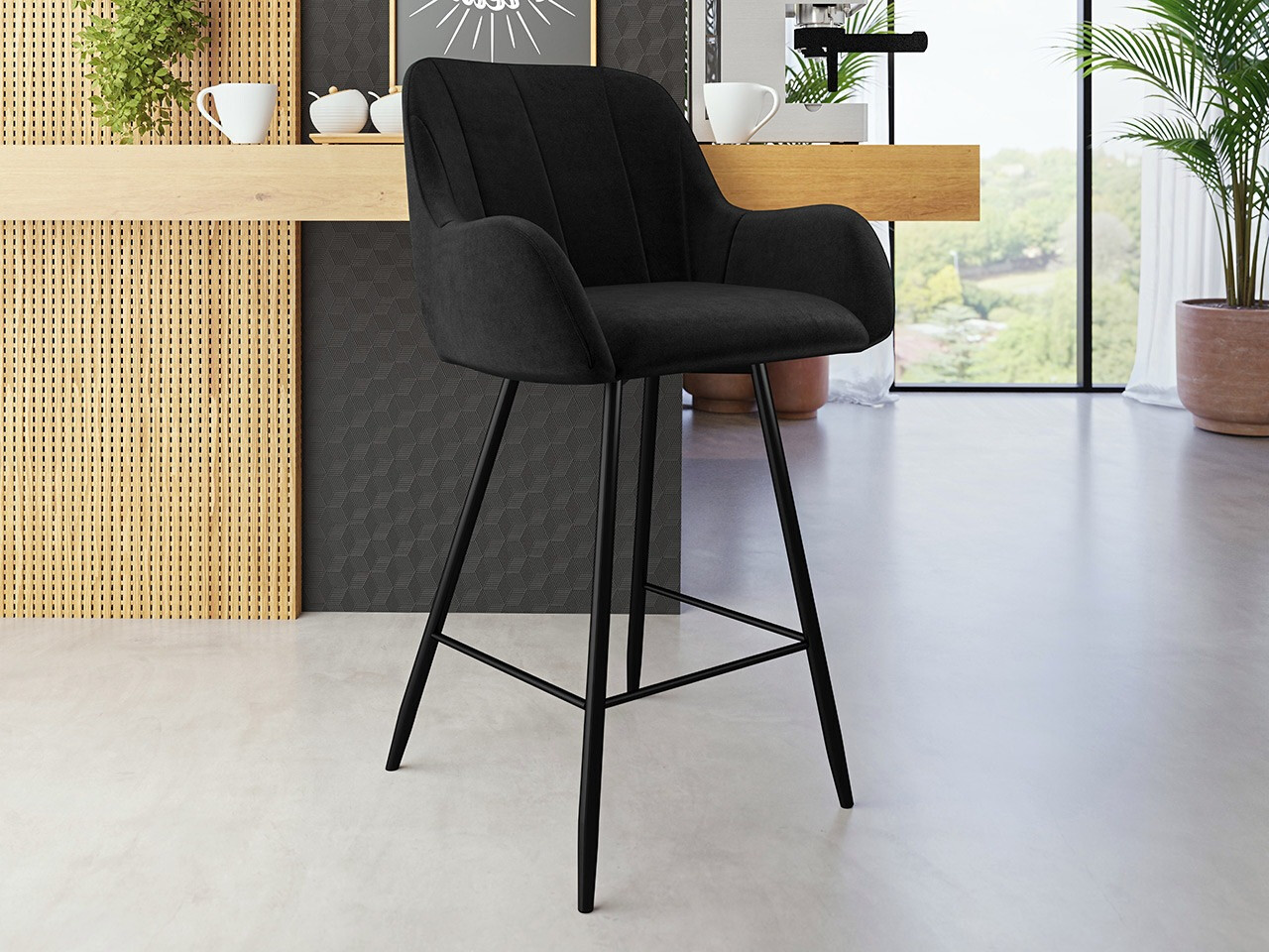 Silla de barra Jackson 102 (Negro + Magic Velvet 2219)