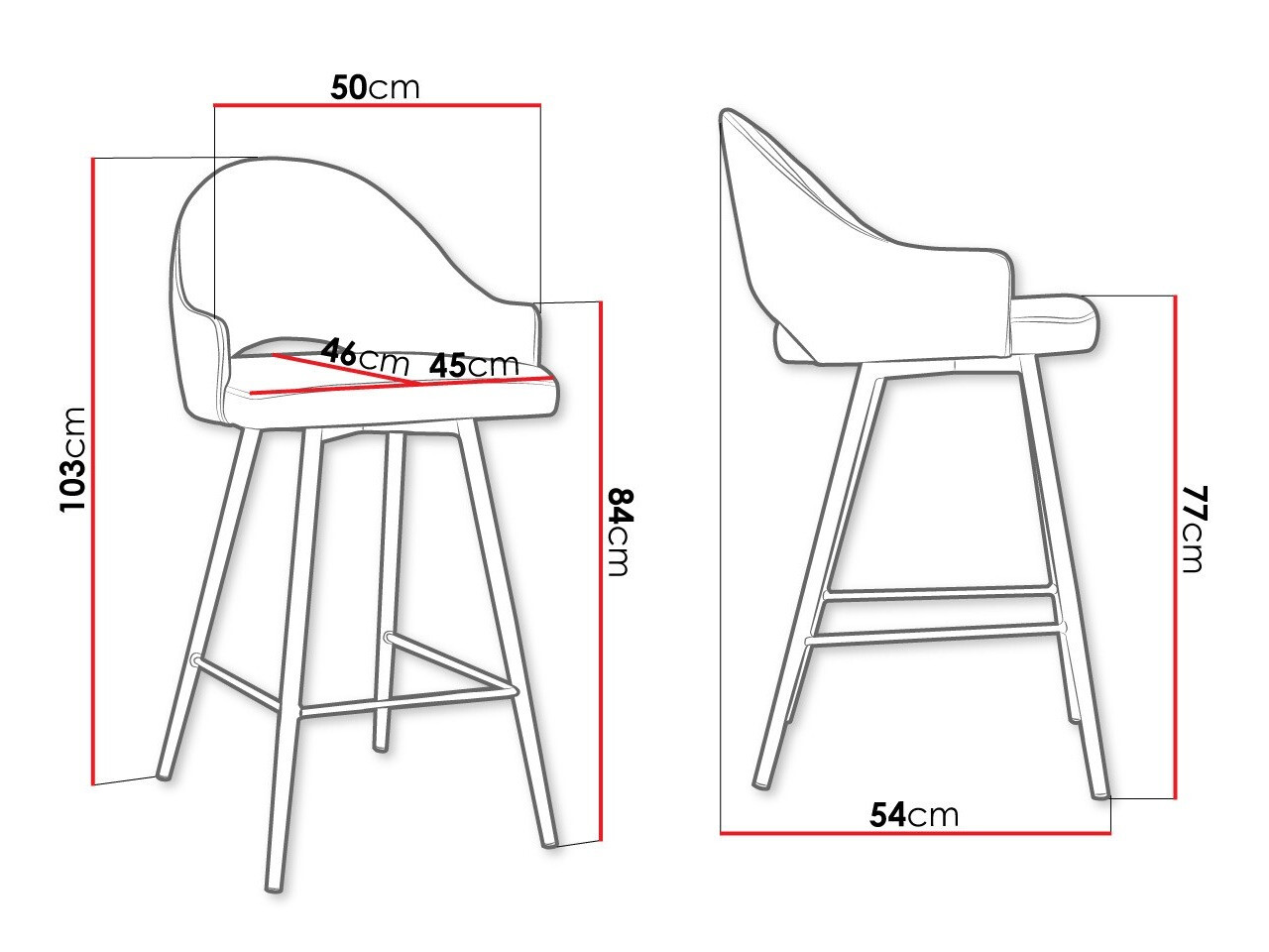 Silla de barra Jackson 103 (Magic Velvet 2209)