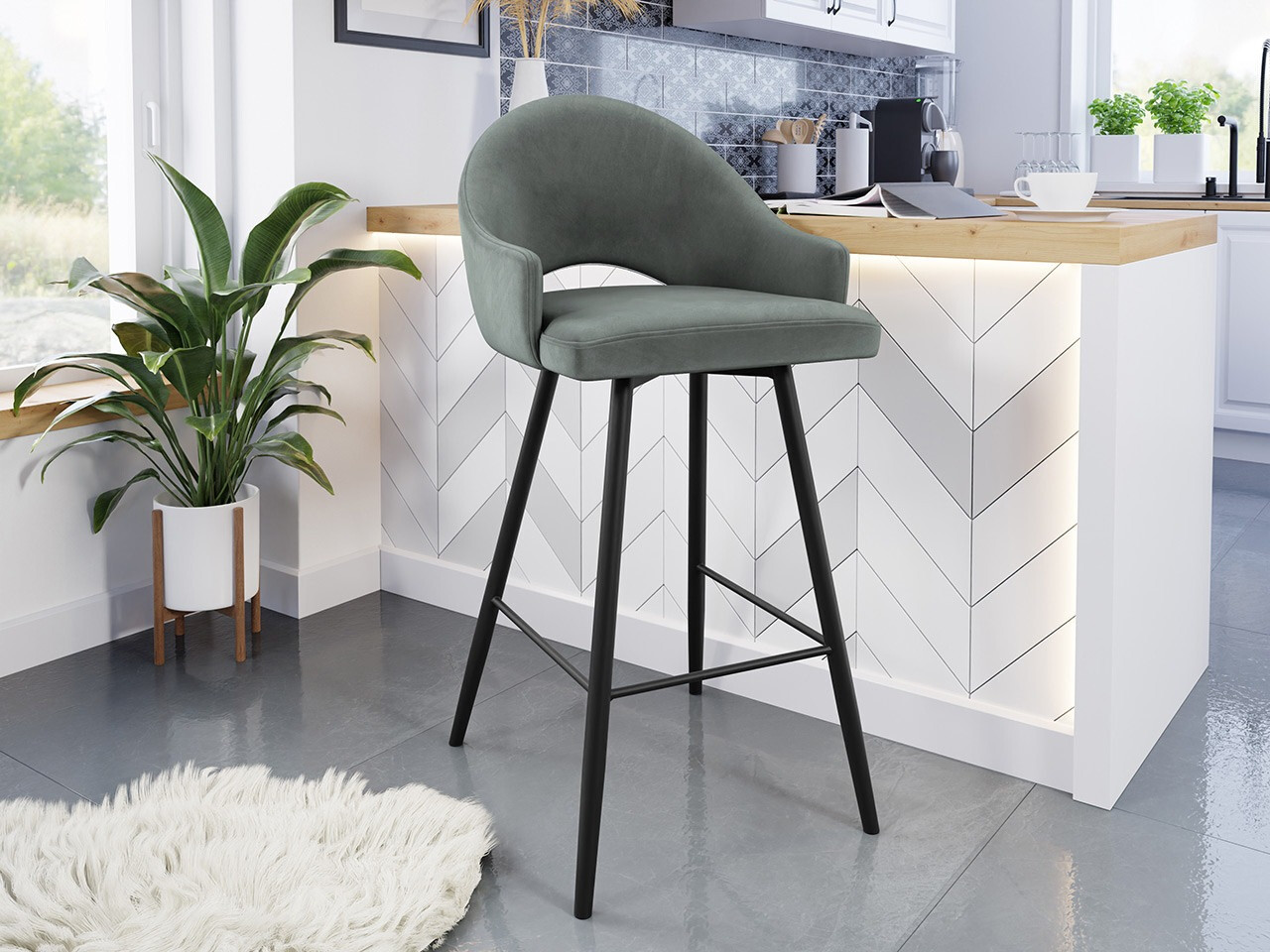 Silla de barra Jackson 103 (Negro + Magic Velvet 2217)