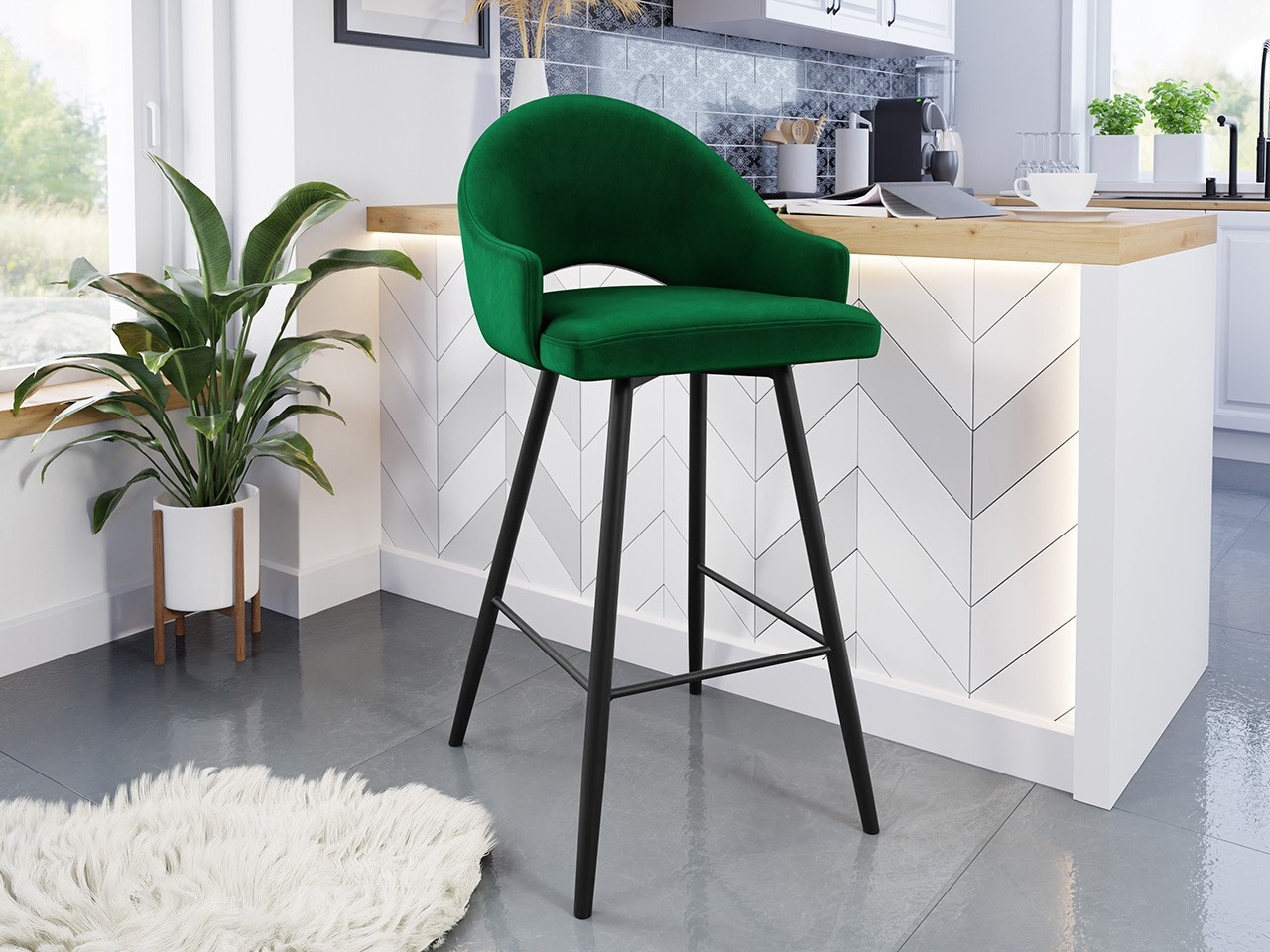 Silla de barra Jackson 103 (Negro + Magic Velvet 2225)