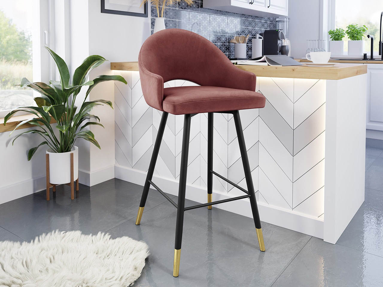 Silla de barra Jackson 103 (Negro + Magic Velvet 2258)