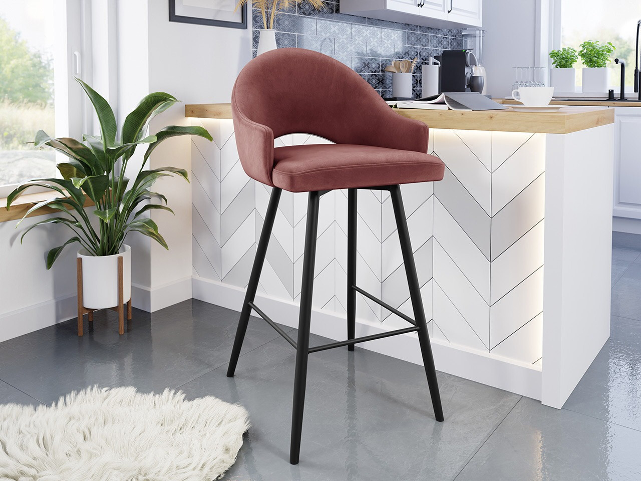 Silla de barra Jackson 103 (Negro + Magic Velvet 2258)