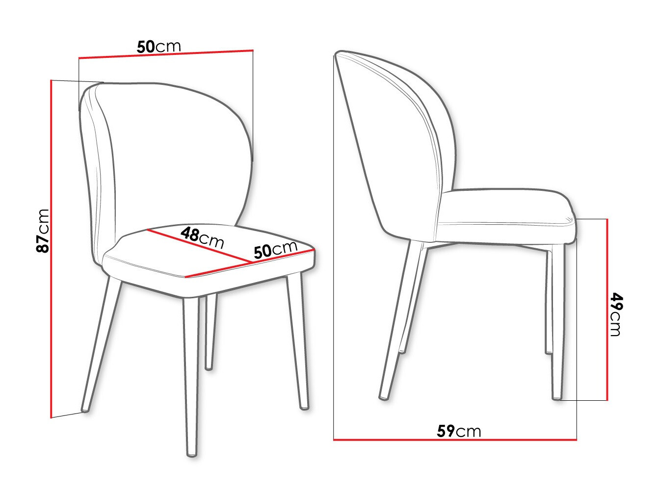 Silla Jackson 104 (Negro + Magic Velvet 2209)