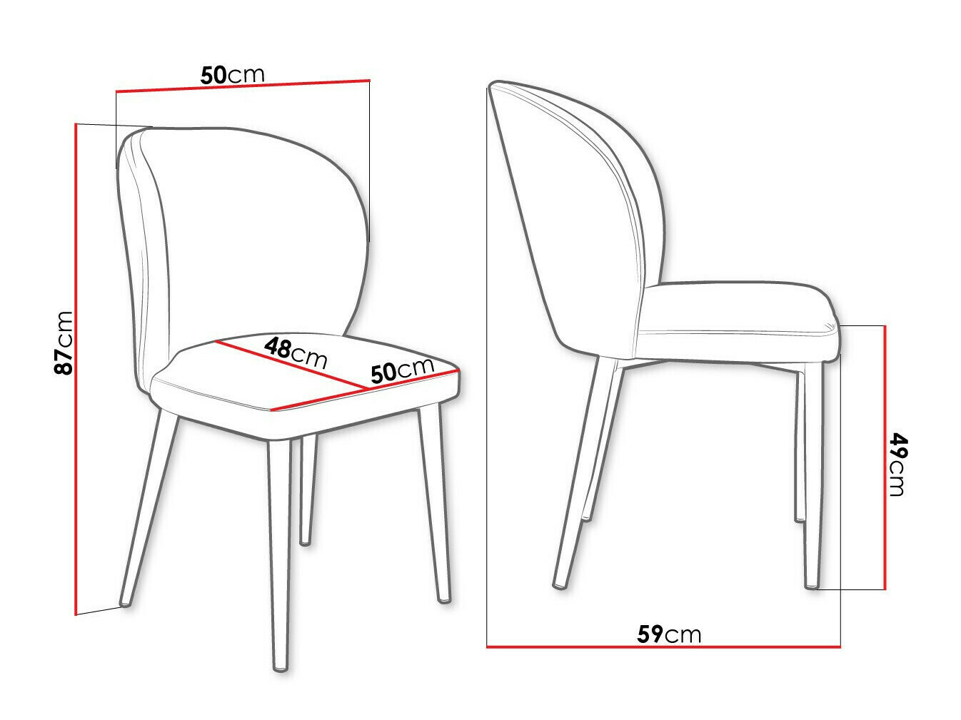 Silla Jackson 104 (Negro + Magic Velvet 2216)