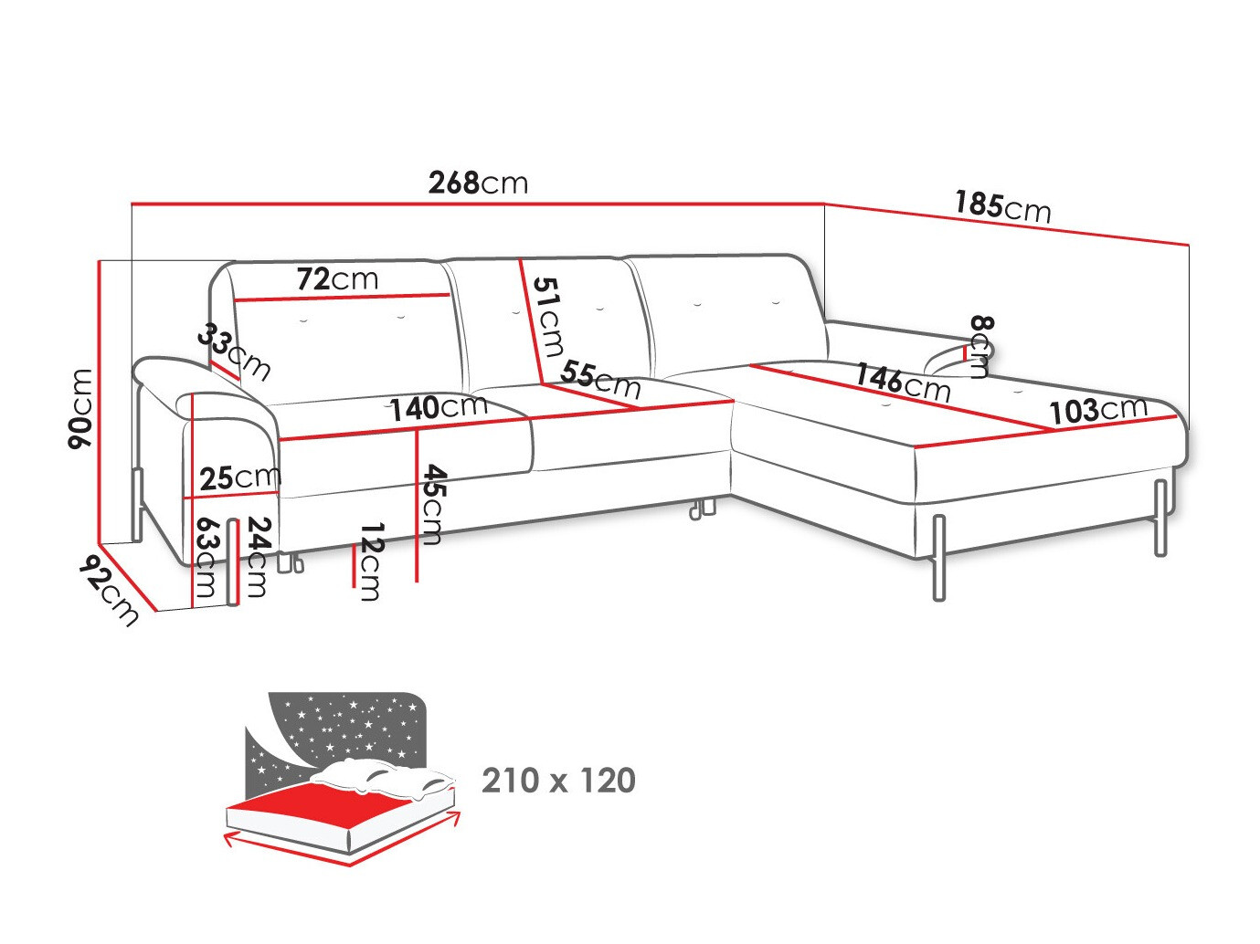 Sofá rinconero Comfivo 133 (Uttario Velvet 2955)