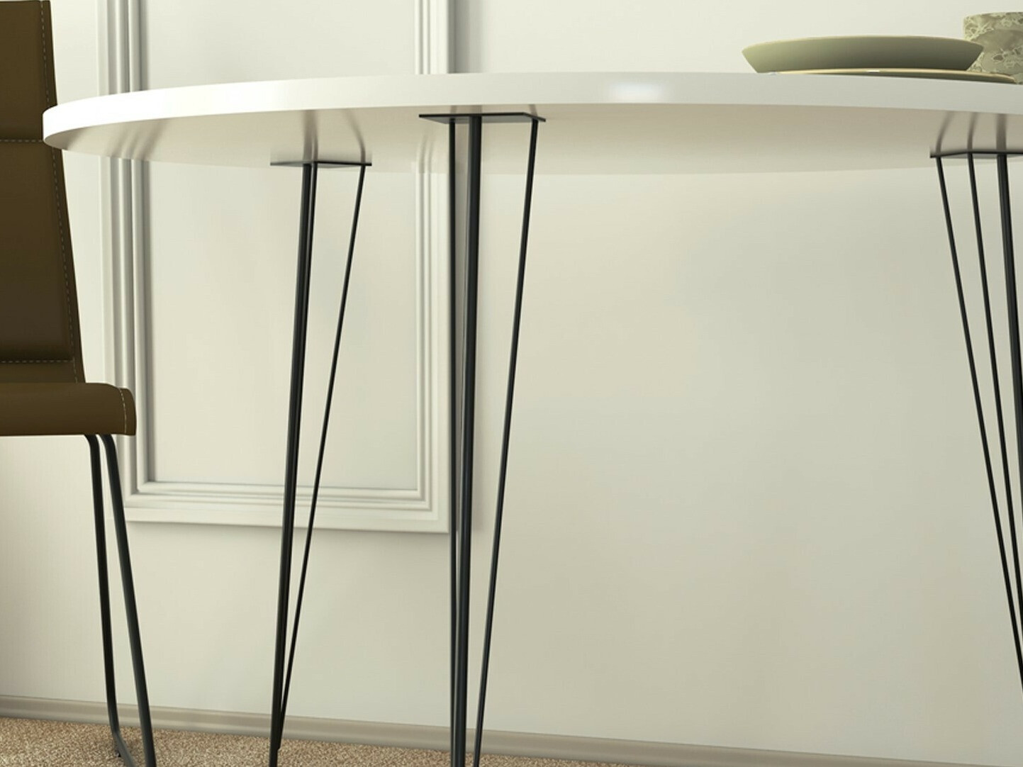 Mesa Kailua 597 (Blanco brillante + Negro)