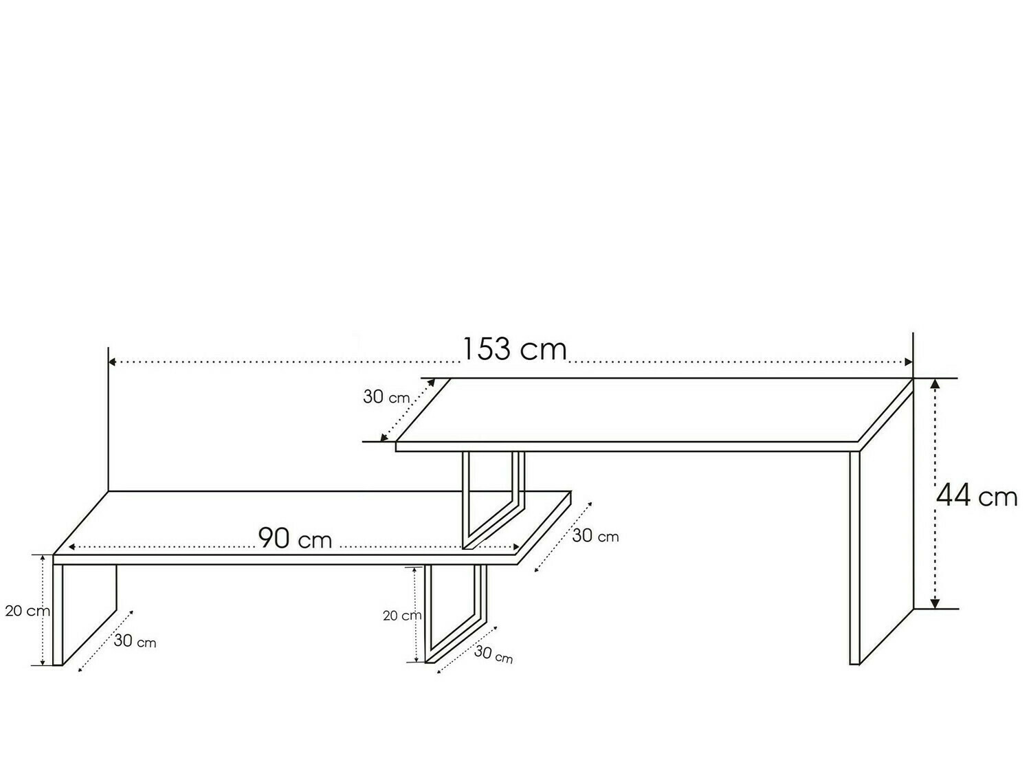 Mueble TV Kailua 596 (Antracita + Negro)