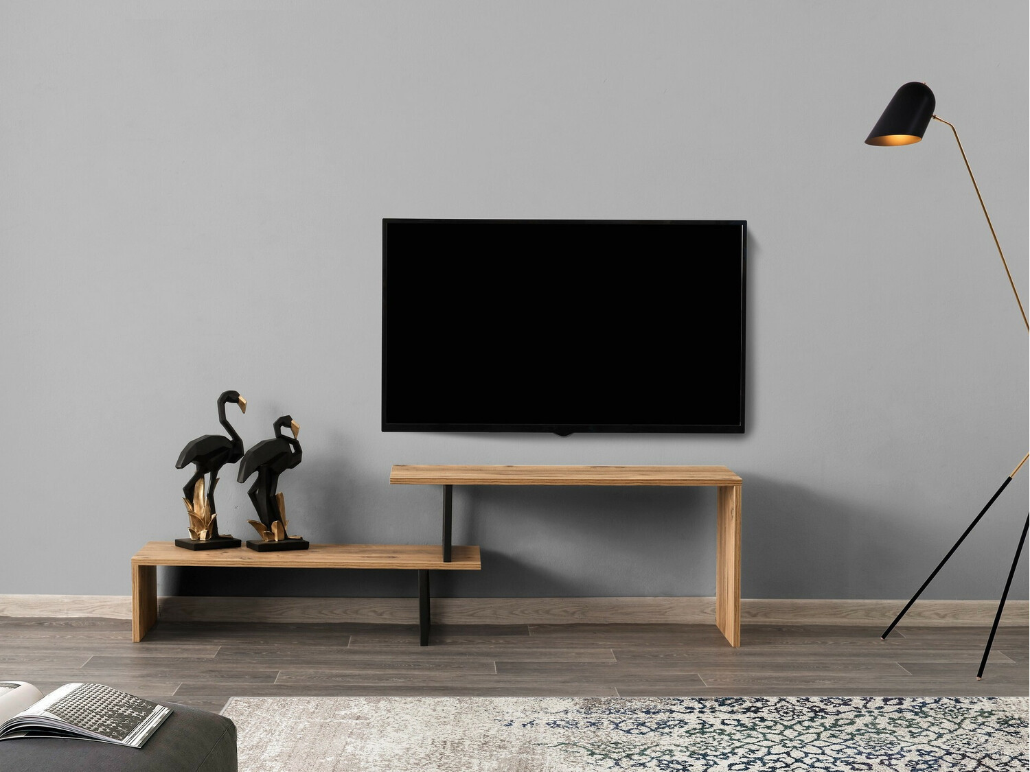 Mueble TV Kailua 596 (Pino + Negro)