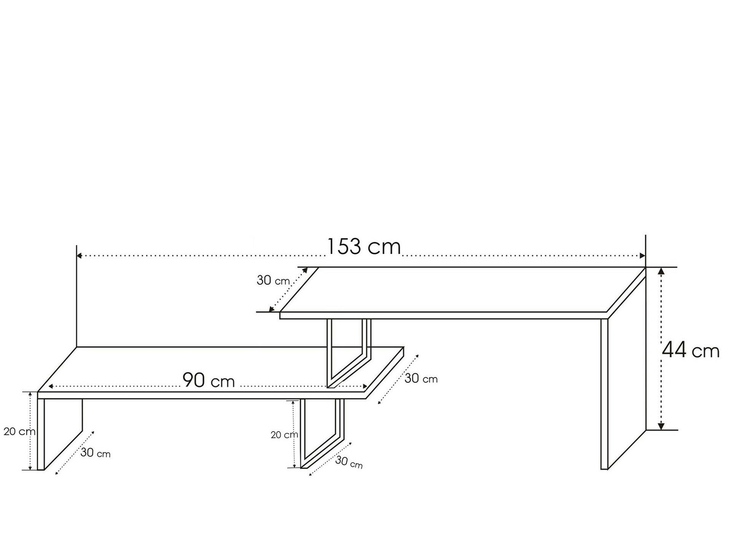 Mueble TV Kailua 596 (Pino + Negro)
