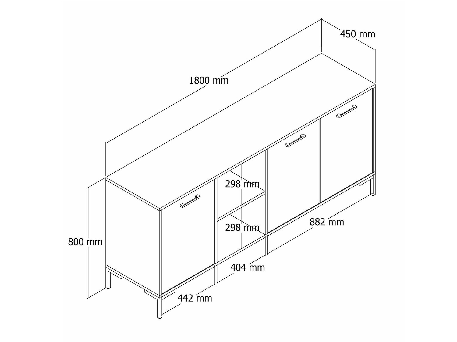 Aparador Nolcava 101 (Blanco + Roble)