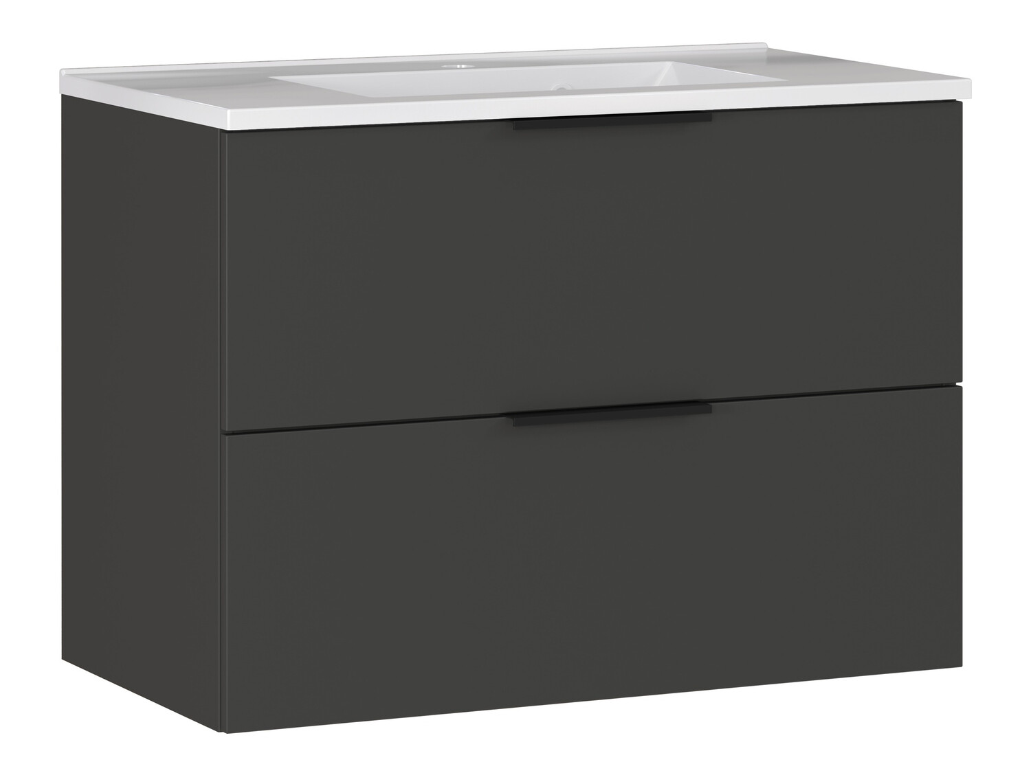 Armario de baño colgante para lavabo Temeli 108 (Grafito + Blanco)