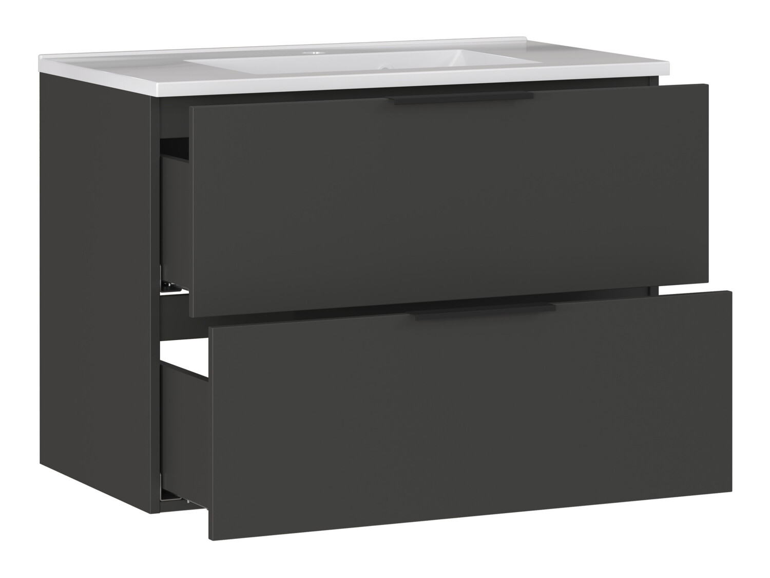 Armario de baño colgante para lavabo Temeli 108 (Grafito + Blanco)