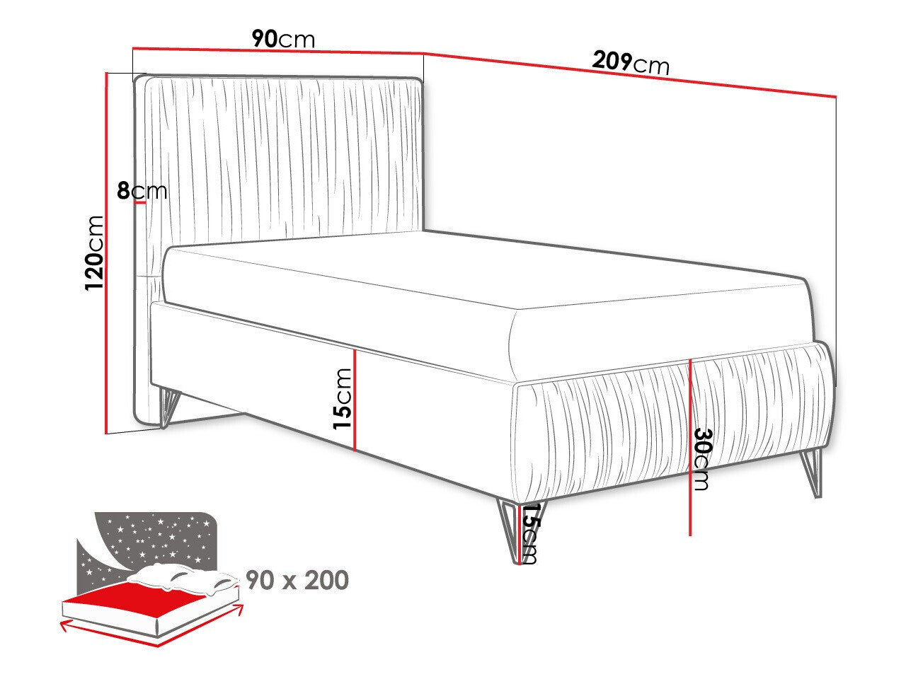 Cama continental Logan 112 (Amor Velvet 4305)