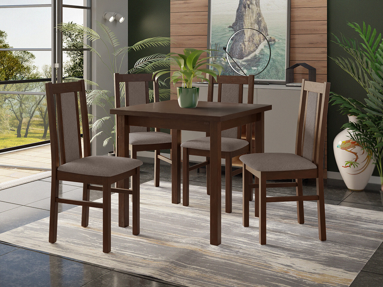 Conjunto de comedor Victorville 310 (Nuez)