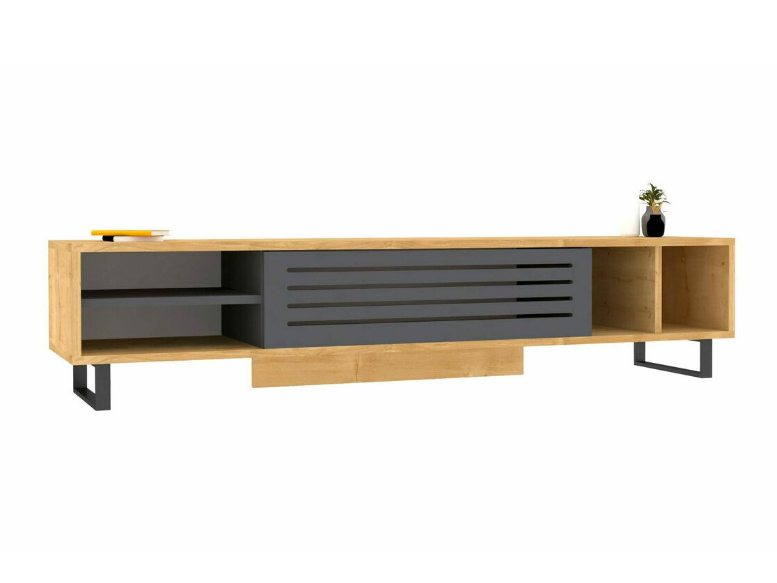 Mueble TV Kailua 629 (Antracita + Luminoso madera)