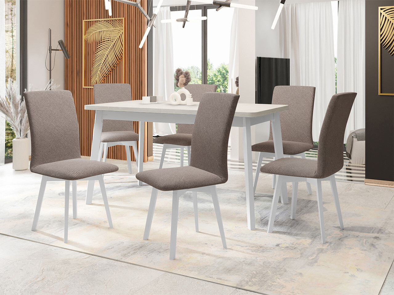 Conjunto de comedor Victorville 335 (Blanco)