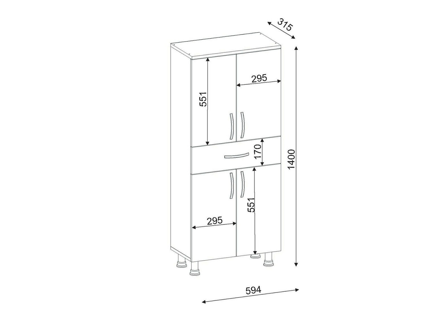 Armario de pie para baño Kailua 2076