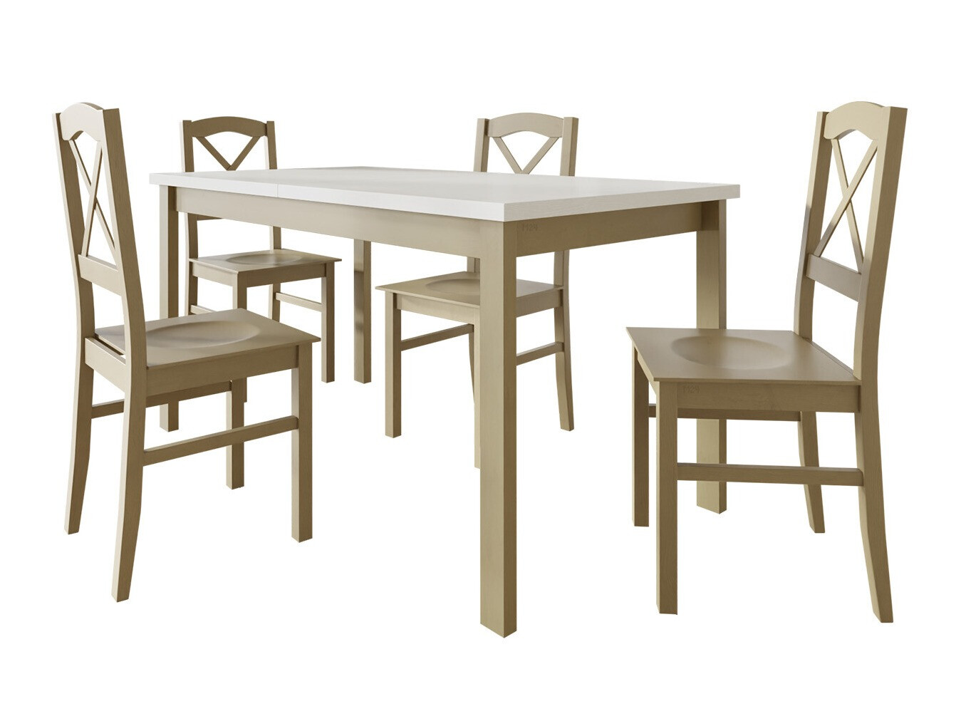 Conjunto de mesas y sillas para comedor Victorville 286 (Roble Sonoma + Blanco)