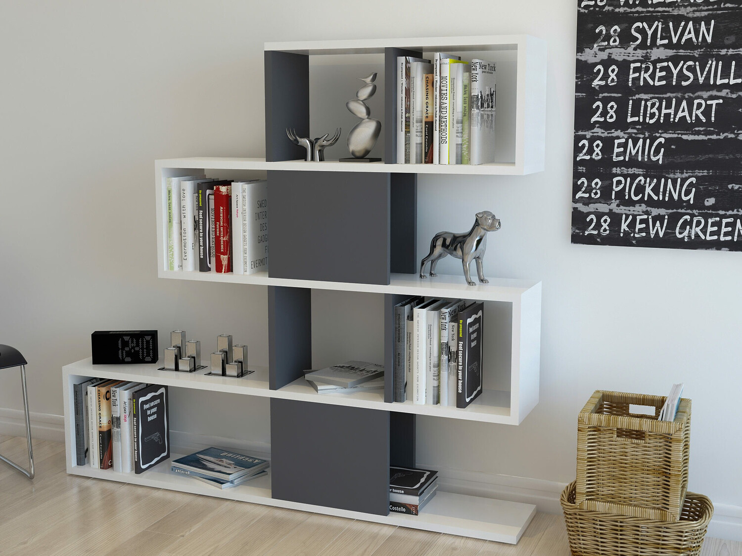 Estantería Kailua 677 (Blanco + Antracita)