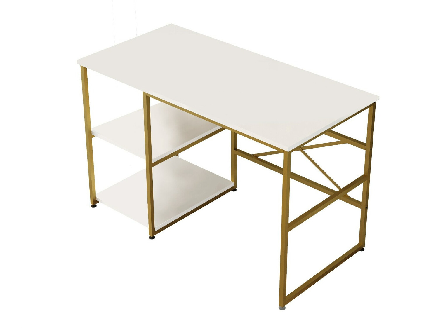 Mesa de oficina Kailua 668 (Blanco + Dorado)